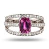 Image 1 : 1.72 ctw Pink Sapphire and 0.60 ctw Diamonds Platinum Ring