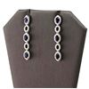 Image 2 : 3.17 ctw Blue Sapphire and 1.42 ctw Diamond 14K White Gold Earrings