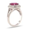 Image 2 : 2.40 ctw UNHEATED Pink-Purple Sapphire and 0.60 ctw Diamond Platinum Ring (GIA C