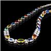 Image 3 : 34.51 ctw Multi-Color Sapphire and 1.89 ctw Diamond 14K Yellow Gold Necklace