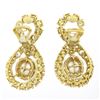 Image 6 : Vintage 18K Gold 9.5 ctw Prong Round Diamond Pearl Infinity Figure 8 Drop Earrin