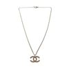 Image 2 : Chanel Silver & Colored Rhinestone CC Logo Pendant Necklace
