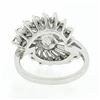 Image 3 : Vintage 14k White Gold 0.80 ctw Round Diamond Solitaire Spray Swirl Cocktail Rin