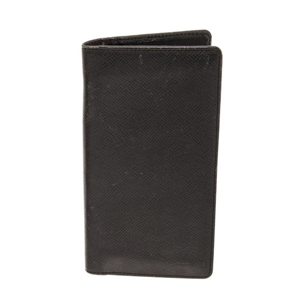 Louis Vuitton Black Taiga Leather Portefeuille Brazza Wallet