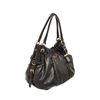 Image 2 : Prada Black Soft Calfskin Leather Gathered Shoulder Bag