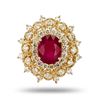 Image 1 : 4.25 ctw Ruby and 1.37 ctw Diamond 14K Yellow Gold Ring