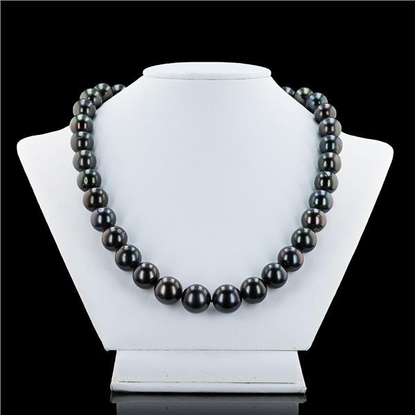 11mm to 14mm Tahitian Pearl Necklace with 14K White Gold Clasp