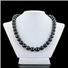 Image 1 : 11mm to 14mm Tahitian Pearl Necklace with 14K White Gold Clasp