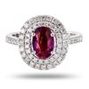 Image 1 : 1.24 ctw UNHEATED Ruby and 0.52 ctw Diamond 18K White Gold Ring (GIA CERTIFIED)