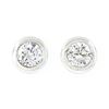 Image 1 : New 14k White Gold .44 ctw Martini Bezel Set Round Brilliant Diamond Stud Earrin
