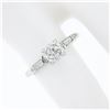 Image 3 : Vintage 14k Gold Illusion Prong Diamond & Baguette Sides 3 Stone Engagement Ring