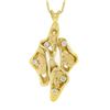 Image 2 : 14k Yellow Gold 0.25 ctw Diamond Freeform Nugget Pendant w/ 18" Box Chain Neckla