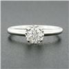 Image 2 : 14K White Gold 0.46 ctw Prong Illusion Set Round Diamond Solitaire Engagement Ri