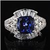 Image 1 : 3.83 ctw Tanzanite and 1.42 ctw Diamond Platinum Ring