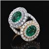 Image 1 : 2.43 ctw Emerald and 1.77 ctw Diamond 18K Yellow and White Gold Ring