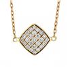 Image 2 : 18k Rose Gold .60 ctw Pave Set Diamond Cushion Pendant & Cable Link Chain Neckla