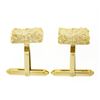 Image 4 : Men's Solid 14k Yellow Gold Nugget Textured Polished Finish Square Cuff Links