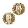 Image 5 : Solid 14K Yellow Gold Rope Spiral Concentric Wrap Large Button Clip on Earrings