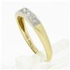 Image 8 : Antique 14k Yellow Gold w/ Palladium Top 0.20 ctw Pave Diamond Wedding Band Ring