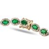 Image 3 : 18.82 ctw Emerald and 10.47 ctw Diamond 14K Yellow Gold Necklace