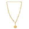 Image 2 : Chanel Gold Metal Round CC Pendant
