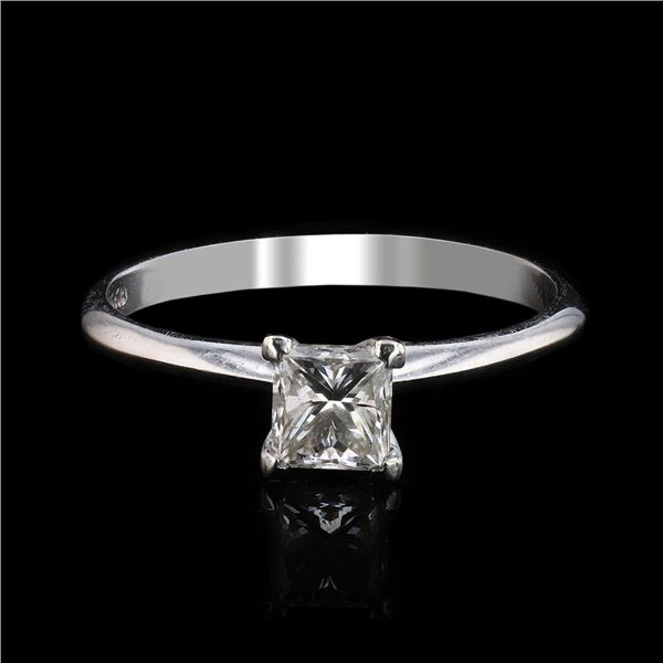 0.51 ctw SI1 CLARITY CENTER Diamond 14KT White Gold Ring