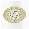 Image 3 : Estate 18k Yellow Gold 7.95 ctw GIA Round Brilliant Diamond Engagement Bombe Rin