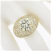 Image 5 : Estate 18k Yellow Gold 7.95 ctw GIA Round Brilliant Diamond Engagement Bombe Rin