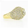 Image 7 : Estate 18k Yellow Gold 7.95 ctw GIA Round Brilliant Diamond Engagement Bombe Rin