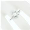 Image 3 : NEW Classic 18k White Gold 5.25mm Pearl 0.40 ctw Round Diamond Flower Cluster Ri