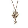 Image 4 : Chanel Silver-toned CC Flower Drop Necklace