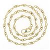 Image 4 : Vintage 14k Gold 21.5" Infinity Twisted Wire Link w/ Turquoise Chain Necklace