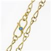 Image 5 : Vintage 14k Gold 21.5" Infinity Twisted Wire Link w/ Turquoise Chain Necklace