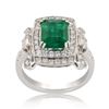 Image 1 : 2.44 ctw Emerald and 1.04 ctw Diamond Platinum Ring