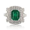 Image 2 : 2.44 ctw Emerald and 1.04 ctw Diamond Platinum Ring