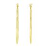 Image 3 : NEW Classic Solid 14K Yellow Gold 1.55" Plain Polished Round Hoop Snap Earrings