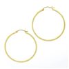 Image 4 : NEW Classic Solid 14K Yellow Gold 1.55" Plain Polished Round Hoop Snap Earrings