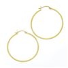 Image 5 : NEW Classic Solid 14K Yellow Gold 1.55" Plain Polished Round Hoop Snap Earrings