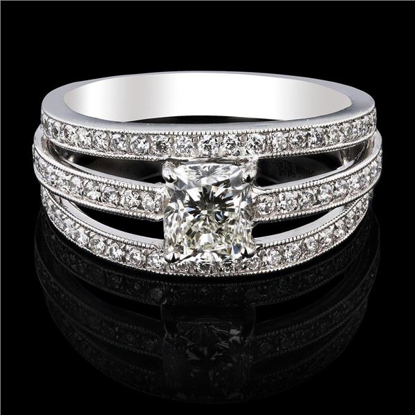 1.01 ctw SI3 CLARITY CENTER Diamond Platinum Ring (1.54 ctw Diamonds) EGL USA CE