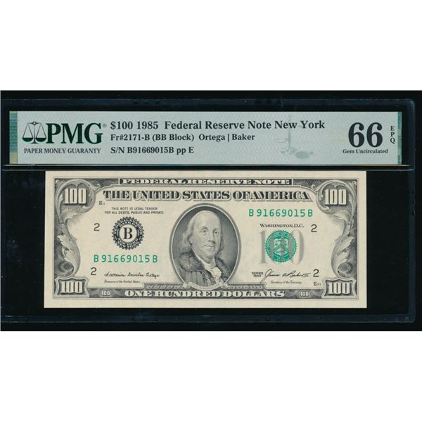1985 $100 New York FRN PMG 66EPQ