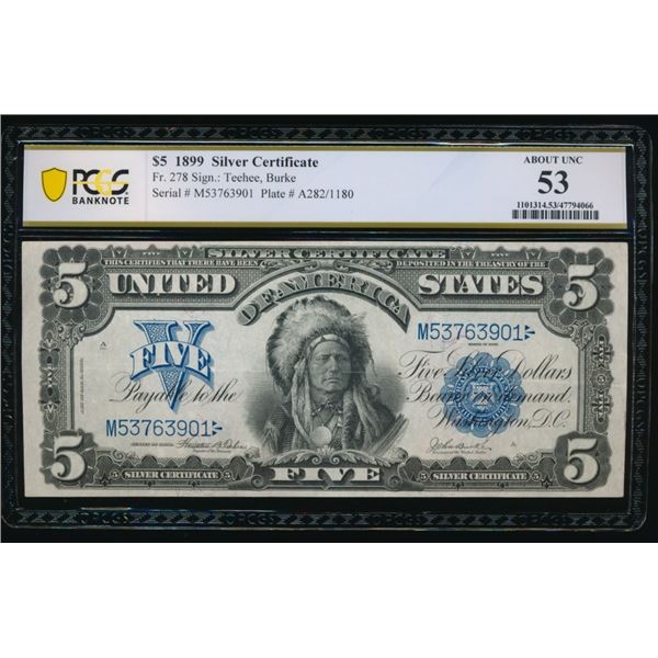 1899 $5 Chief Silver Certificate PCGS 53