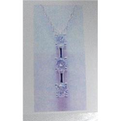 Diamond pendant and chain 10 K white gold- diamonds are round brilliant cut approx. 0.50 carats- est