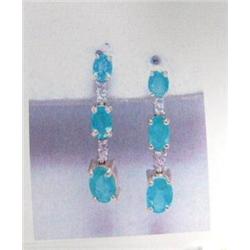 Emerald and diamond earrings 14 K yellow gold- emeralds are oval, faceted approx. 1.64 carats, trans