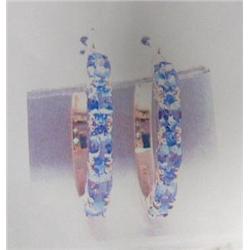 Tanzanite hoop earrings 14 K yellow gold- tanzanite are oval, faceted approx. 1.50 carats, transpare