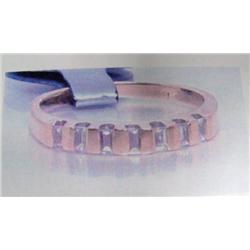 Diamond lady's ring 14 K yellow gold- diamonds are baguette cut approx. 0.35 carats- estimated repla