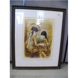 Framed and single-matted print of mother and child by Lars Lalande (72)