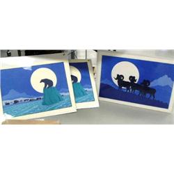 Lot of 3 shrink wrapped prints by K. Appel: print 122 & 417 of 450 "Quiet Village"; print 255 of 450