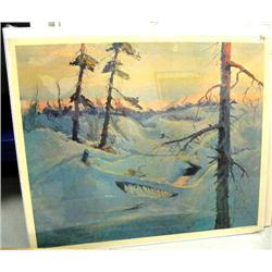 Shrink wrapped Sydney Laurence print "Winter Scene"- copyrighted 1967 by National Bank of Alaska (53