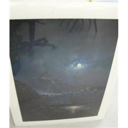 Shrink wrapped print by James Belcher of mountain and glacier in moonlight (53)