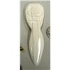 Image 1 : Ivory letter opener with scrimshawed flower- 5" long (2)